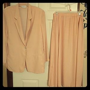Jacket & Skirt, sz 14, cream/peach, Liz Claiborne